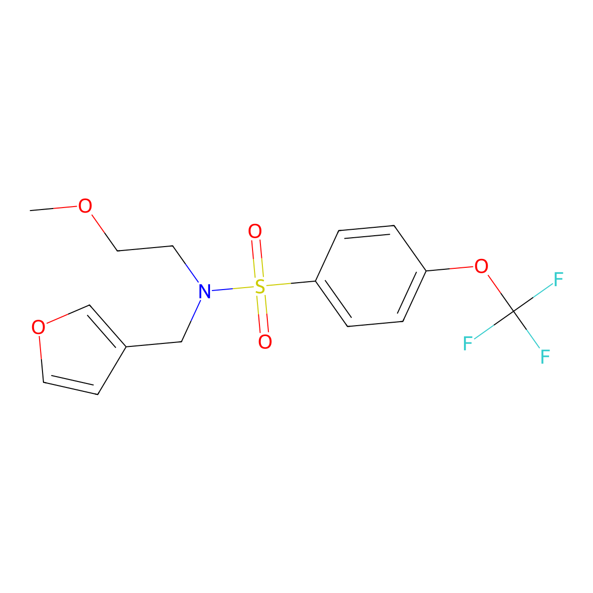 N-(furan-3-ylmethyl)-N-(2-methoxyethyl)-4-(trifluoromethoxy)benzenesulfonamide molecular structure, CAS 1421494-15-6