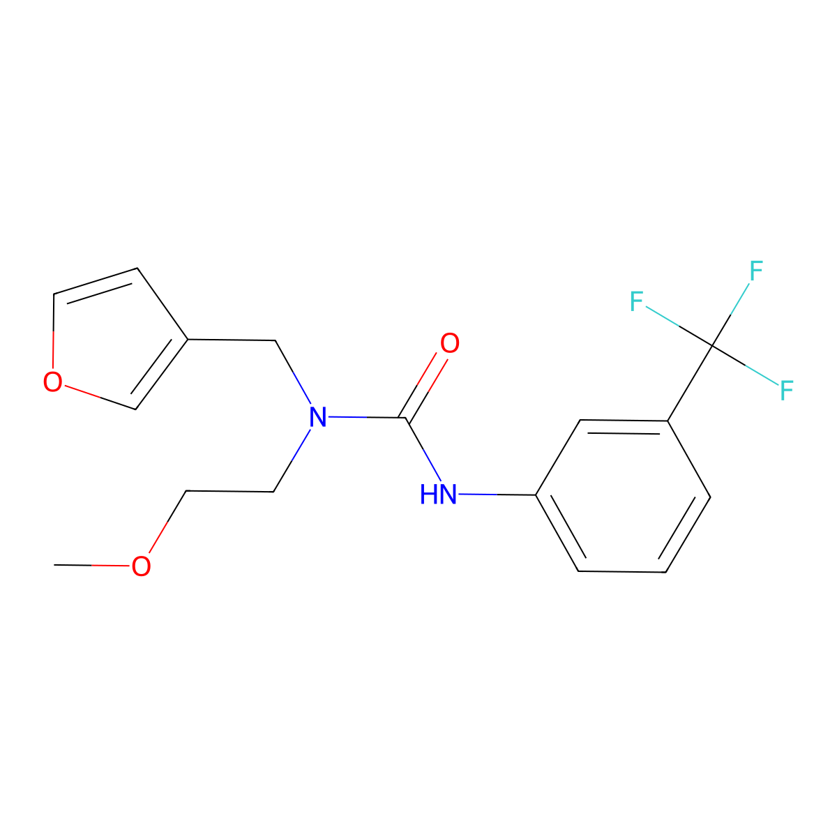 1-(Furan-3-ylmethyl)-1-(2-methoxyethyl)-3-(3-(trifluoromethyl)phenyl)urea molecular structure, CAS 1421494-17-8