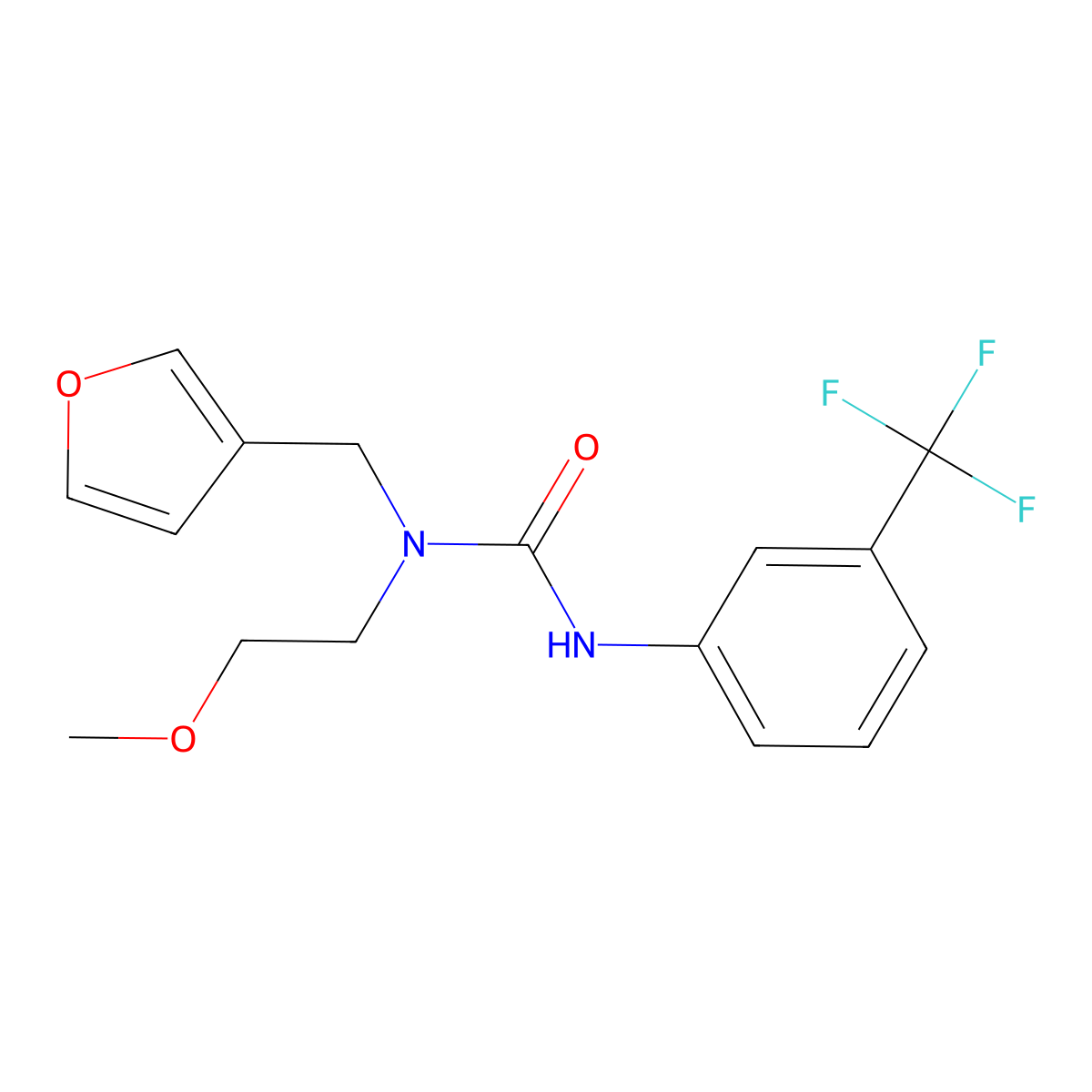 1-(Furan-3-ylmethyl)-1-(2-methoxyethyl)-3-(3-(trifluoromethyl)phenyl)urea molecular structure, CAS 1421494-17-8