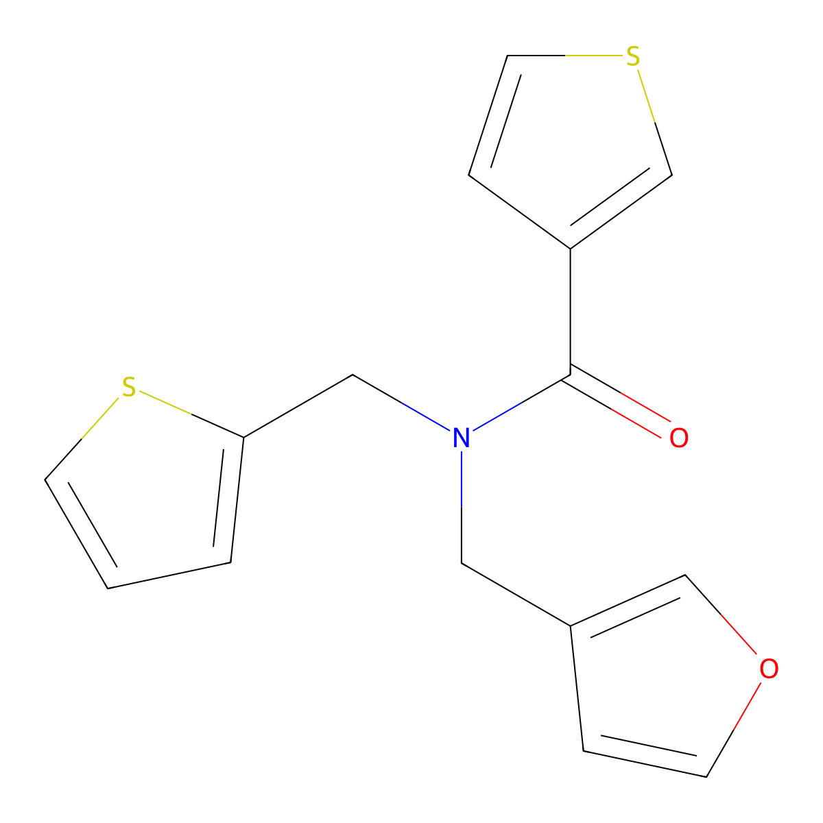 N-(furan-3-ylmethyl)-N-(thiophen-2-ylmethyl)thiophene-3-carboxamide molecular structure, CAS 1421494-18-9