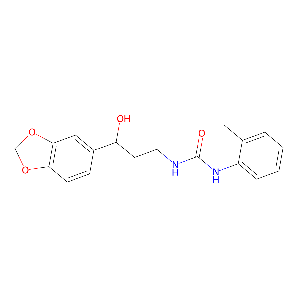 1-(3-(Benzo[d][1,3]dioxol-5-yl)-3-hydroxypropyl)-3-(o-tolyl)urea molecular structure, CAS 1421494-26-9