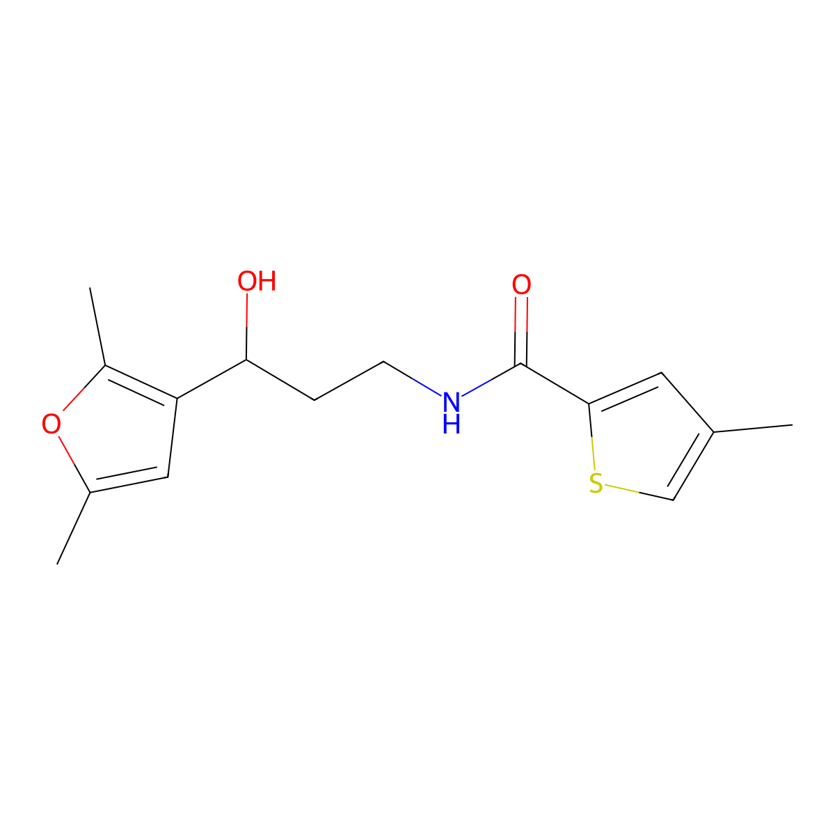 N-[3-(2,5-Dimethylfuran-3-YL)-3-hydroxypropyl]-4-methylthiophene-2-carboxamide molecular structure, CAS 1421494-29-2