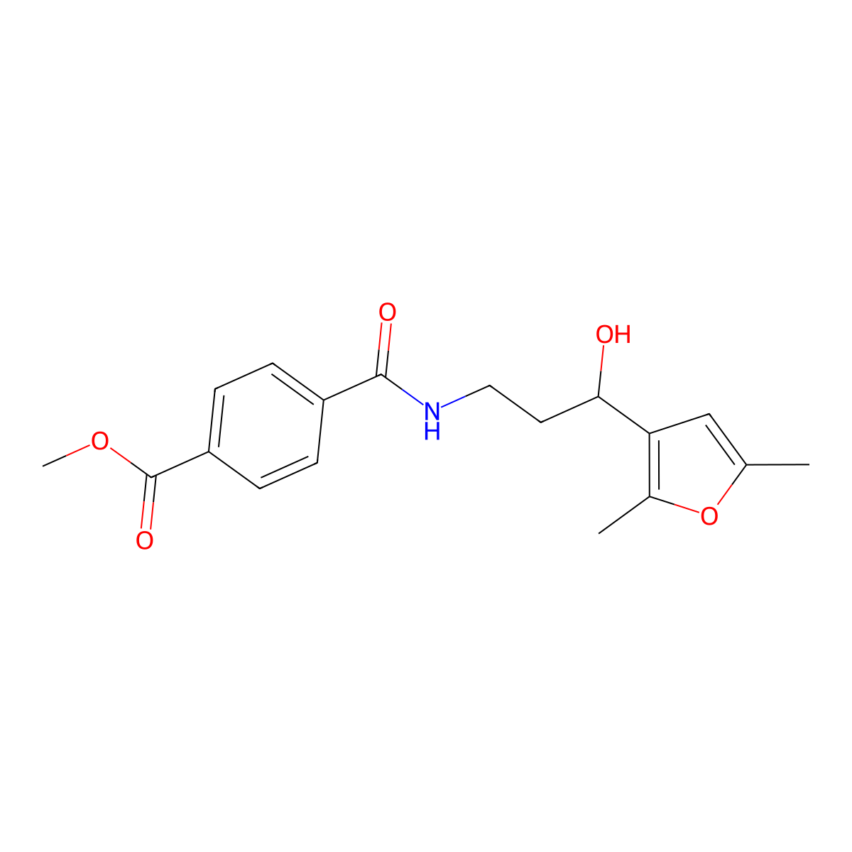 Methyl 4-{[3-(2,5-dimethylfuran-3-YL)-3-hydroxypropyl]carbamoyl}benzoate molecular structure, CAS 1421494-34-9