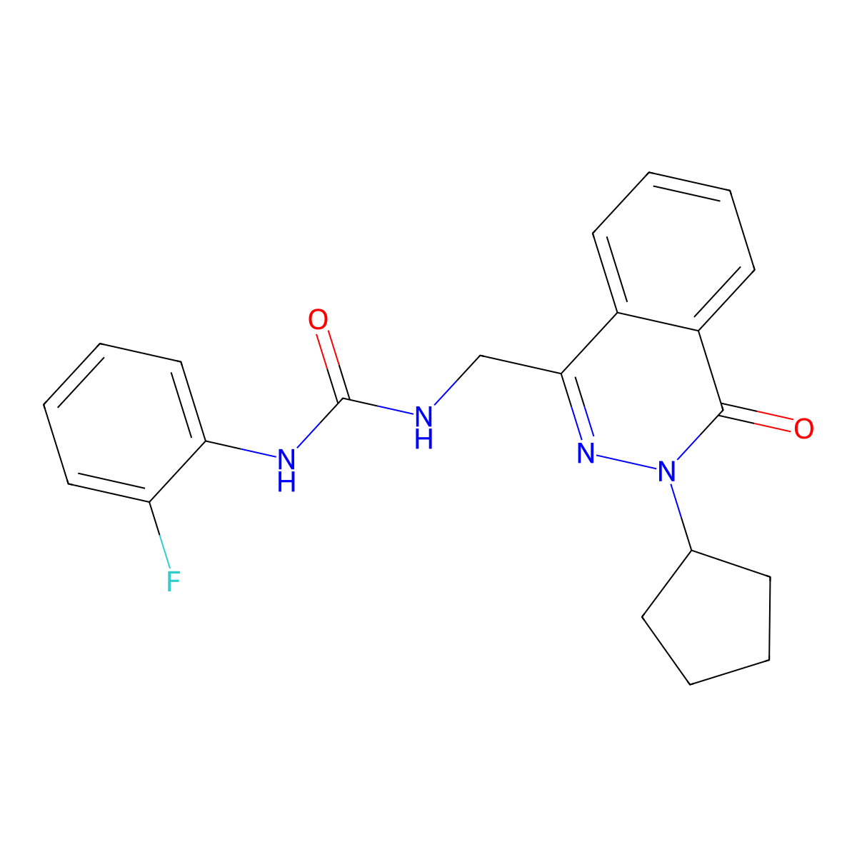 1-((3-Cyclopentyl-4-oxo-3,4-dihydrophthalazin-1-yl)methyl)-3-(2-fluorophenyl)urea molecular structure, CAS 1421494-37-2