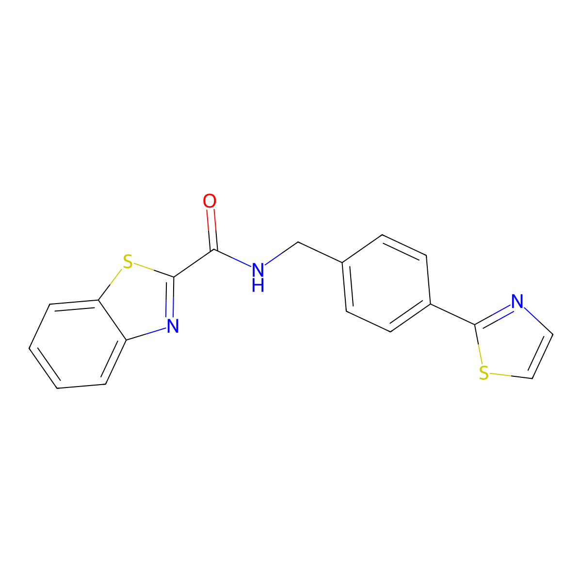 N-(4-(thiazol-2-yl)benzyl)benzo[d]thiazole-2-carboxamide molecular structure, CAS 1421494-49-6