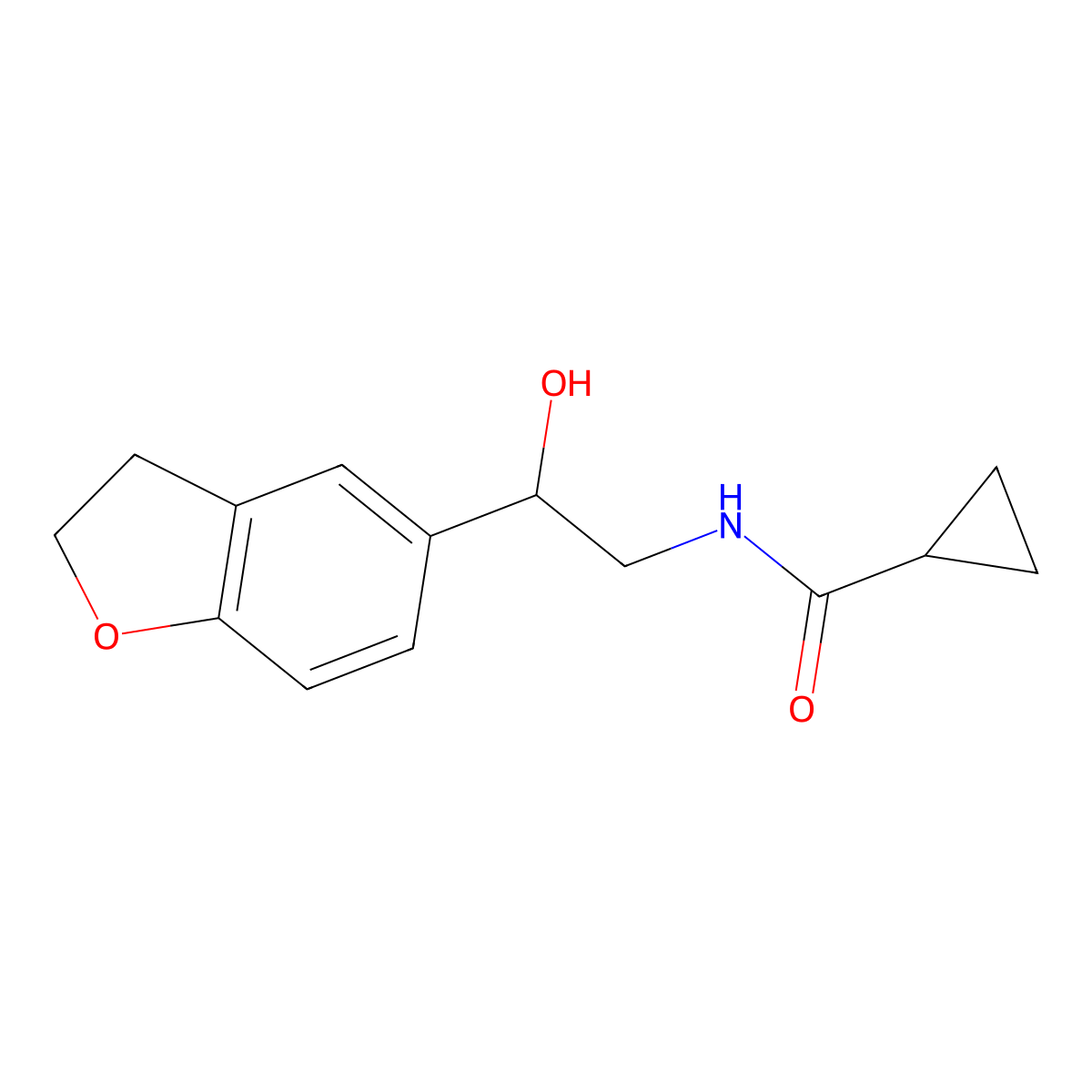 N-[2-(2,3-Dihydro-1-benzofuran-5-YL)-2-hydroxyethyl]cyclopropanecarboxamide molecular structure, CAS 1421494-53-2