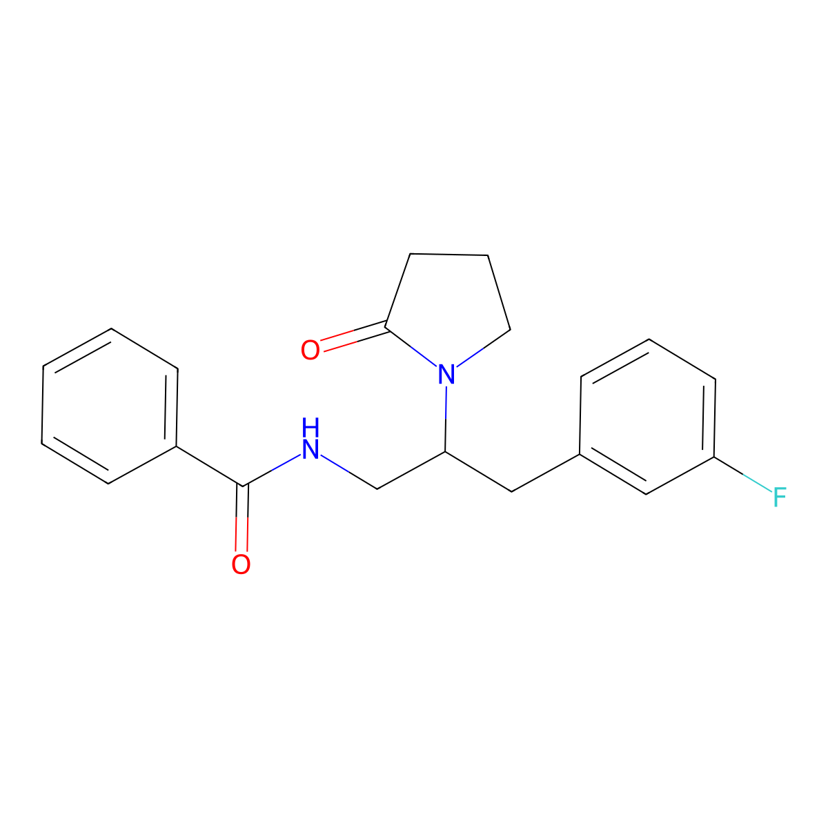 N-[3-(3-Fluorophenyl)-2-(2-oxopyrrolidin-1-YL)propyl]benzamide molecular structure, CAS 1421494-56-5
