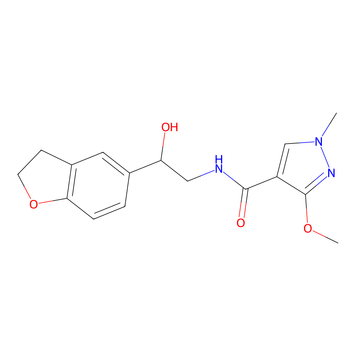 N-(2-(2,3-dihydrobenzofuran-5-yl)-2-hydroxyethyl)-3-methoxy-1-methyl-1H-pyrazole-4-carboxamide molecular structure, CAS 1421494-61-2