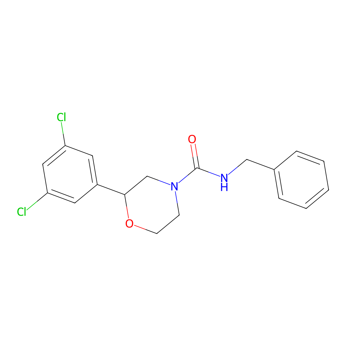 N-benzyl-2-(3,5-dichlorophenyl)morpholine-4-carboxamide molecular structure, CAS 1421494-63-4
