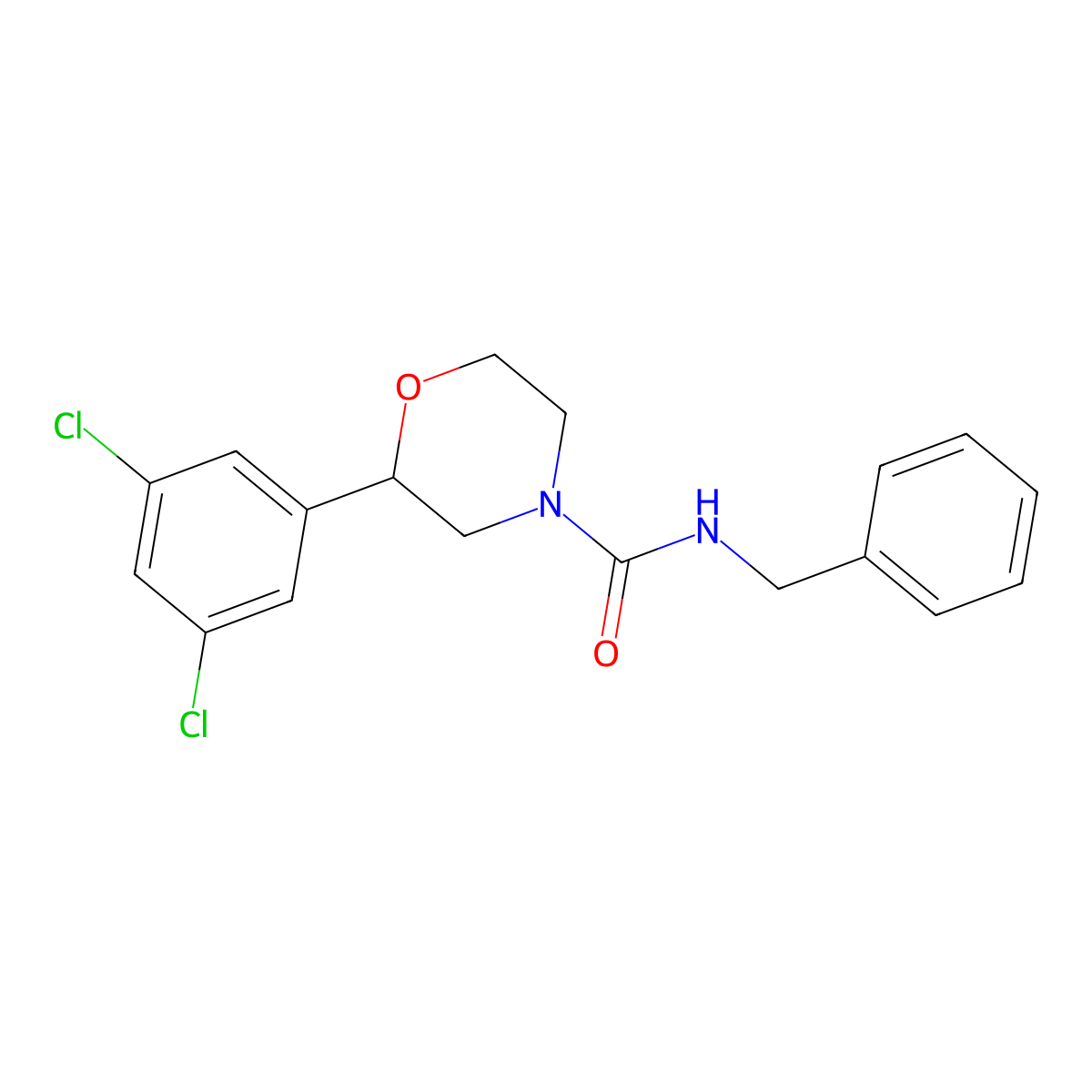 N-benzyl-2-(3,5-dichlorophenyl)morpholine-4-carboxamide molecular structure, CAS 1421494-63-4
