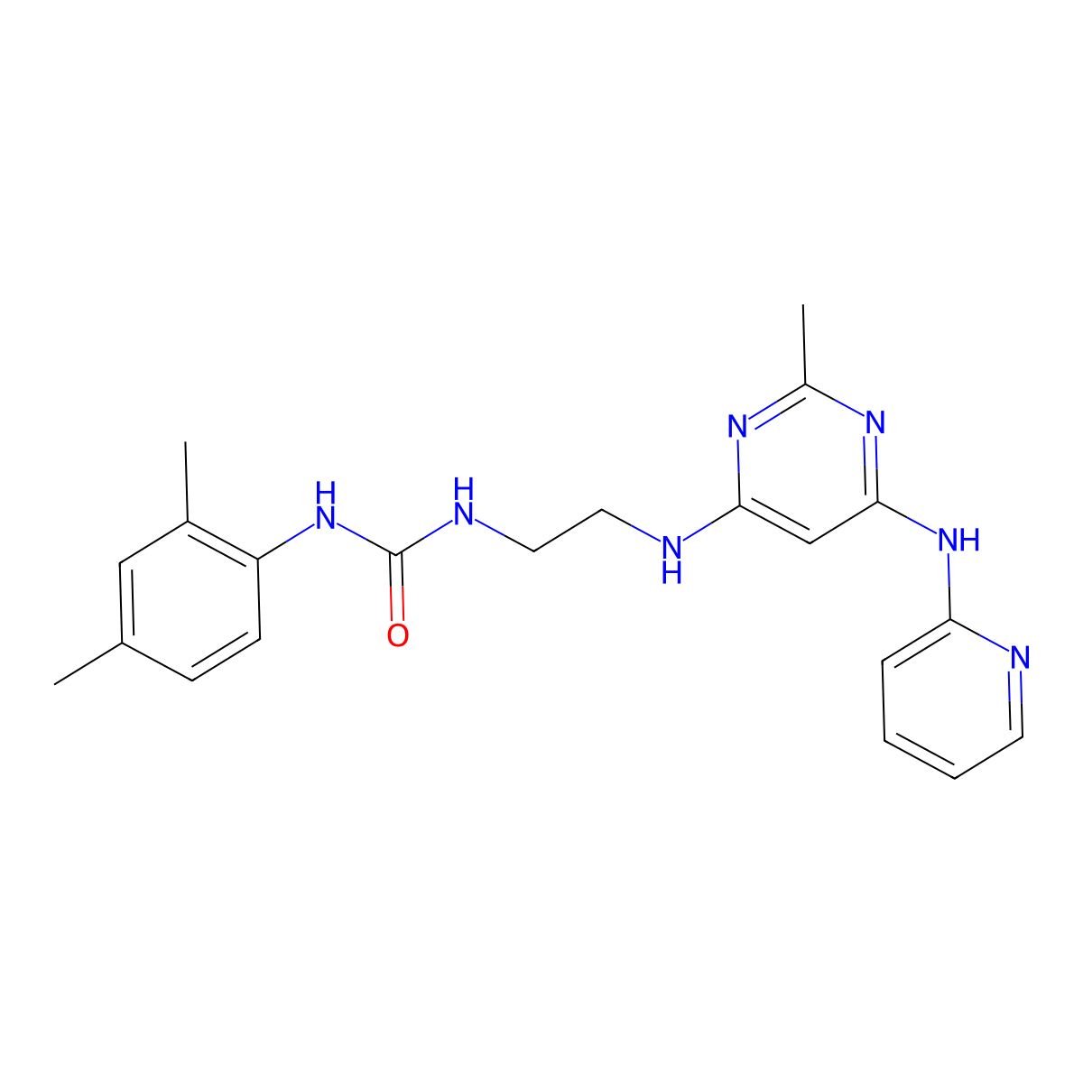 1-(2,4-Dimethylphenyl)-3-[2-({2-methyl-6-[(pyridin-2-yl)amino]pyrimidin-4-yl}amino)ethyl]urea molecular structure, CAS 1421494-65-6