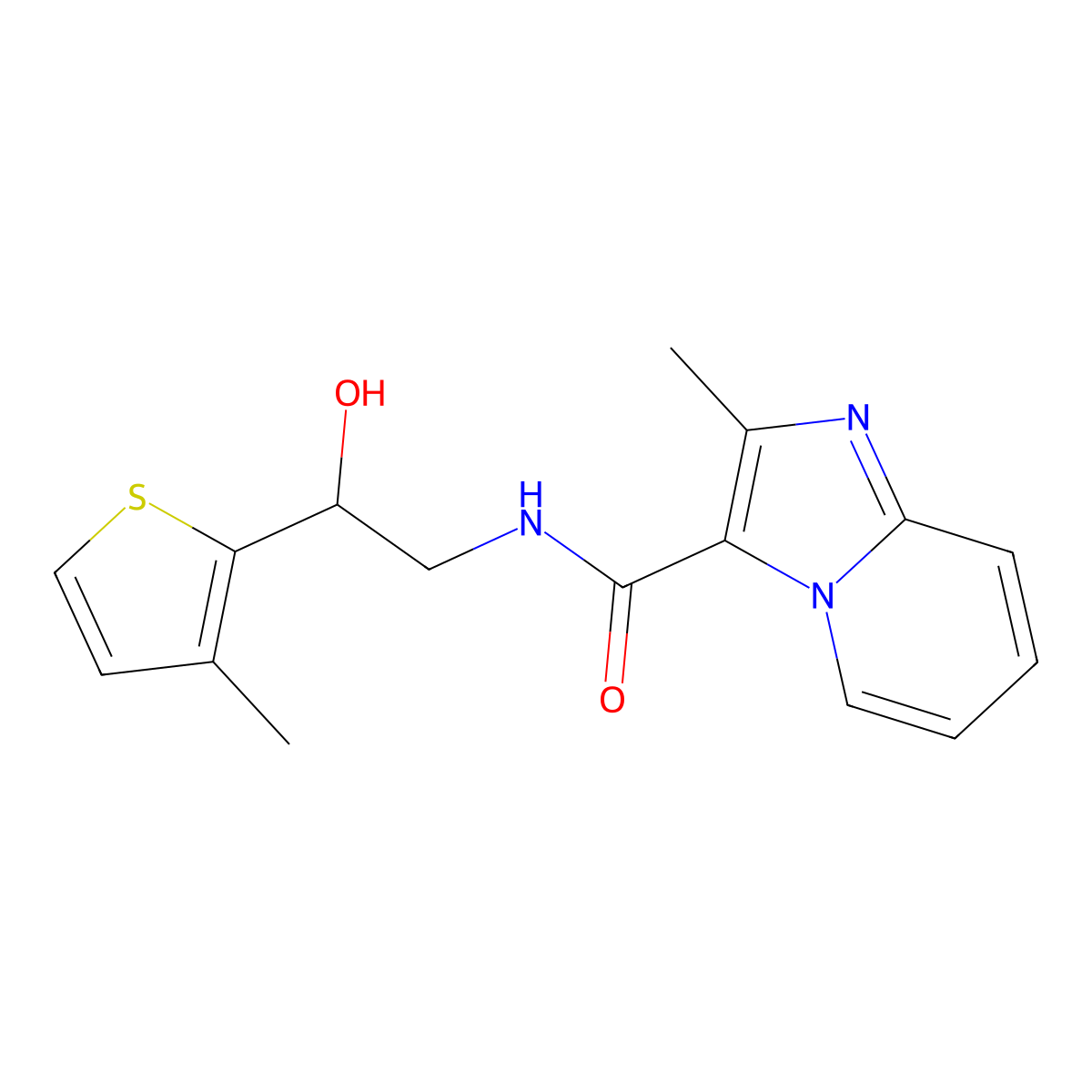 N-[2-Hydroxy-2-(3-methylthiophen-2-YL)ethyl]-2-methylimidazo[1,2-A]pyridine-3-carboxamide molecular structure, CAS 1421494-71-4
