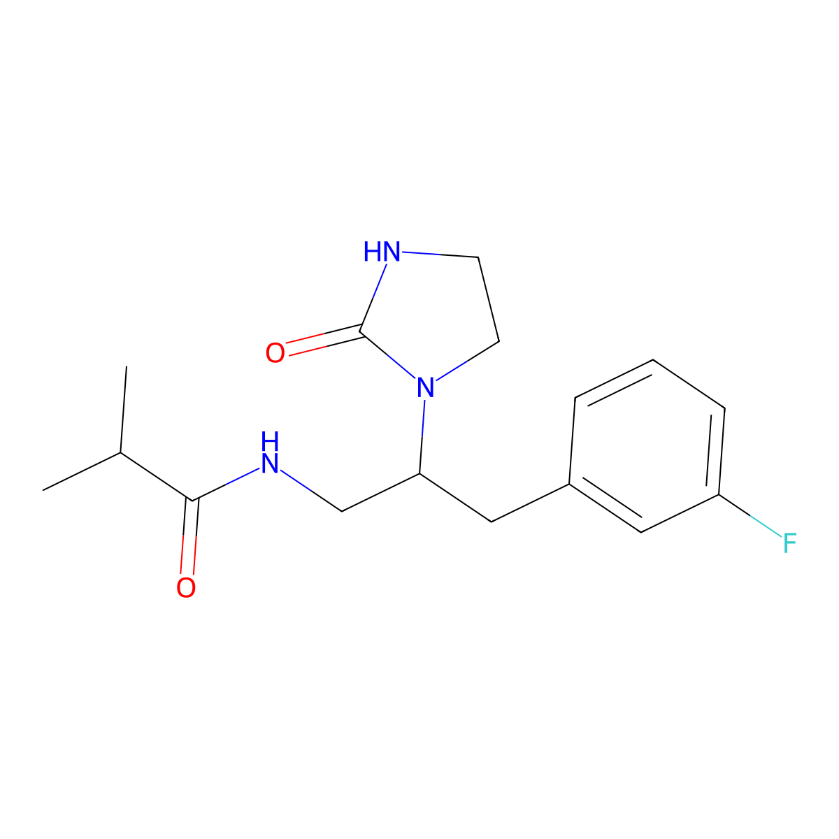 N-(3-(3-fluorophenyl)-2-(2-oxoimidazolidin-1-yl)propyl)isobutyramide molecular structure, CAS 1421494-78-1