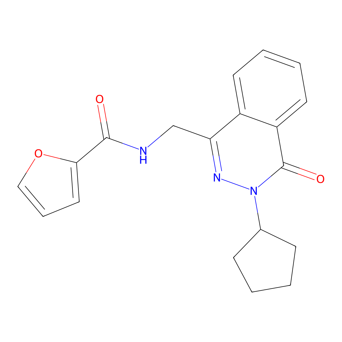 N-[(3-cyclopentyl-4-oxo-3,4-dihydrophthalazin-1-yl)methyl]furan-2-carboxamide molecular structure, CAS 1421494-84-9