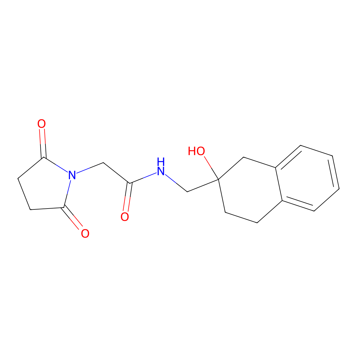 2-(2,5-dioxopyrrolidin-1-yl)-N-[(2-hydroxy-1,2,3,4-tetrahydronaphthalen-2-yl)methyl]acetamide molecular structure, CAS 1421494-95-2