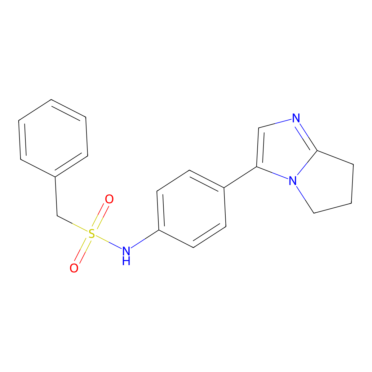 N-(4-(6,7-dihydro-5H-pyrrolo[1,2-a]imidazol-3-yl)phenyl)-1-phenylmethanesulfonamide molecular structure, CAS 1421495-03-5
