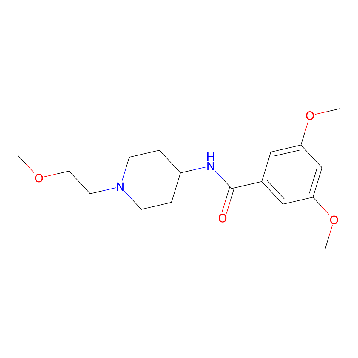 3,5-Dimethoxy-N-[1-(2-methoxyethyl)piperidin-4-YL]benzamide molecular structure, CAS 1421495-08-0