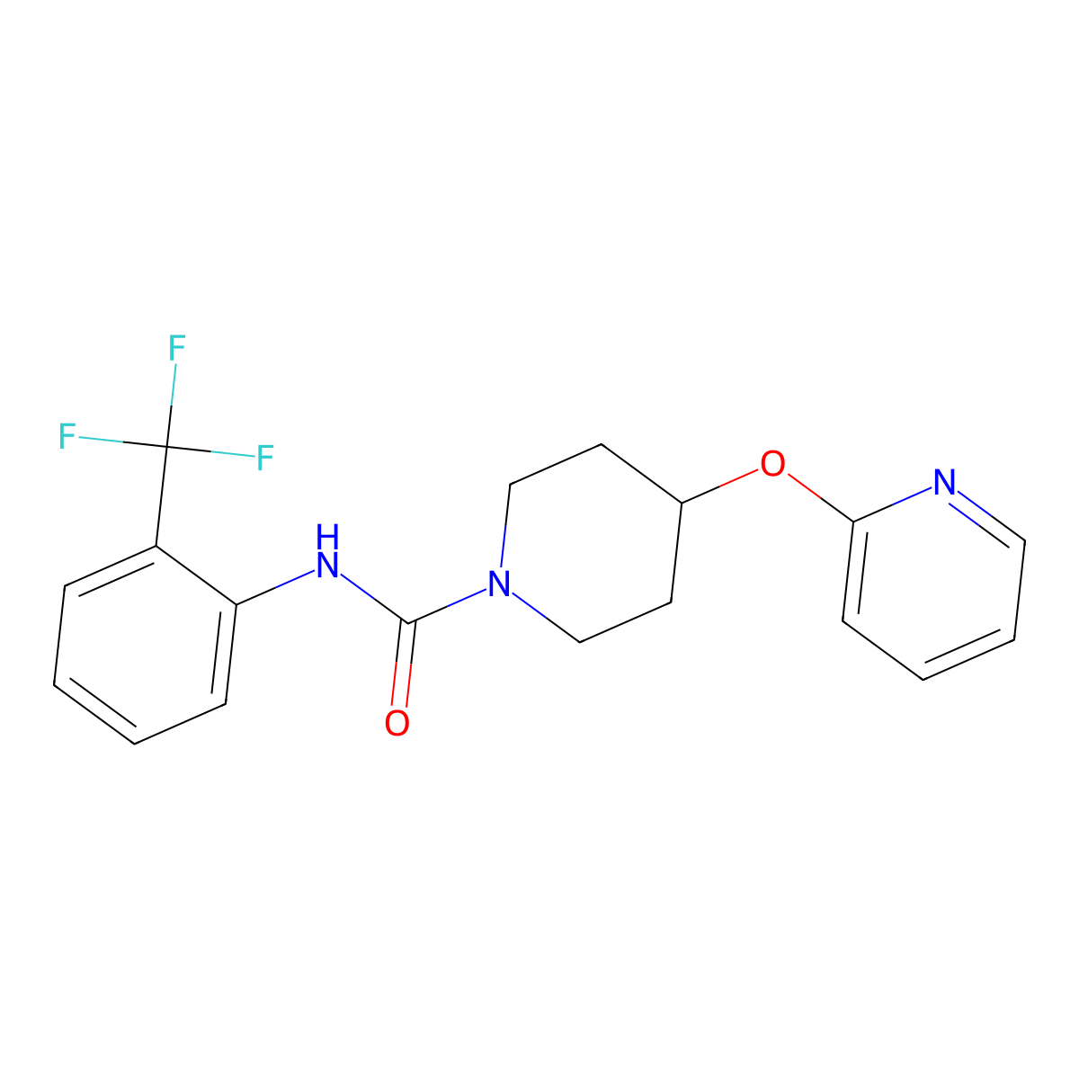 4-(Pyridin-2-yloxy)-N-[2-(trifluoromethyl)phenyl]piperidine-1-carboxamide molecular structure, CAS 1421495-11-5