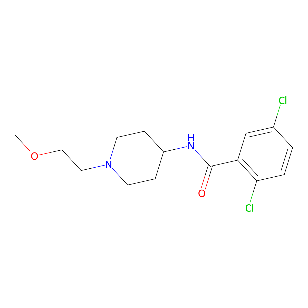 2,5-Dichloro-N-[1-(2-methoxyethyl)piperidin-4-YL]benzamide molecular structure, CAS 1421495-16-0