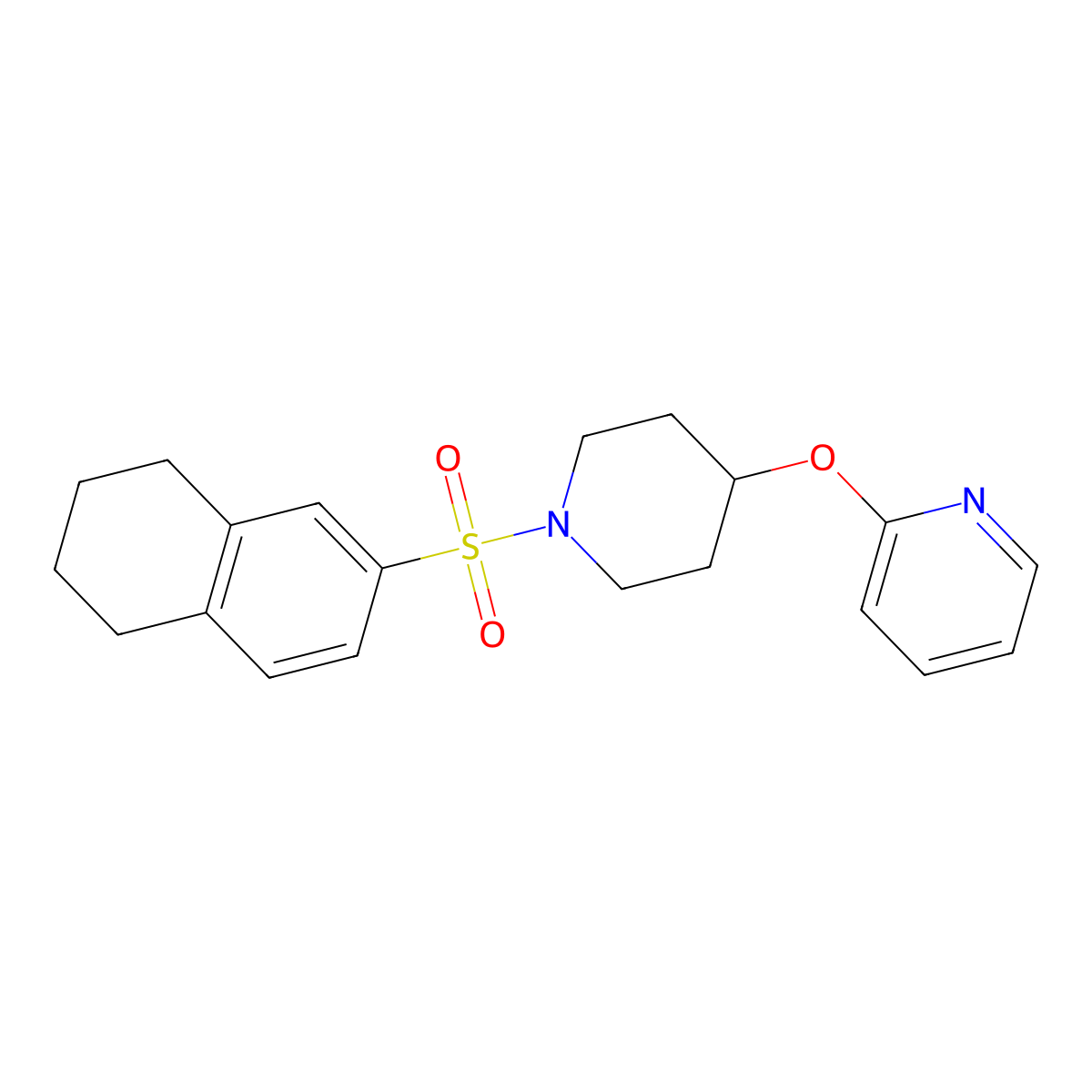 2-((1-((5,6,7,8-Tetrahydronaphthalen-2-yl)sulfonyl)piperidin-4-yl)oxy)pyridine molecular structure, CAS 1421495-17-1