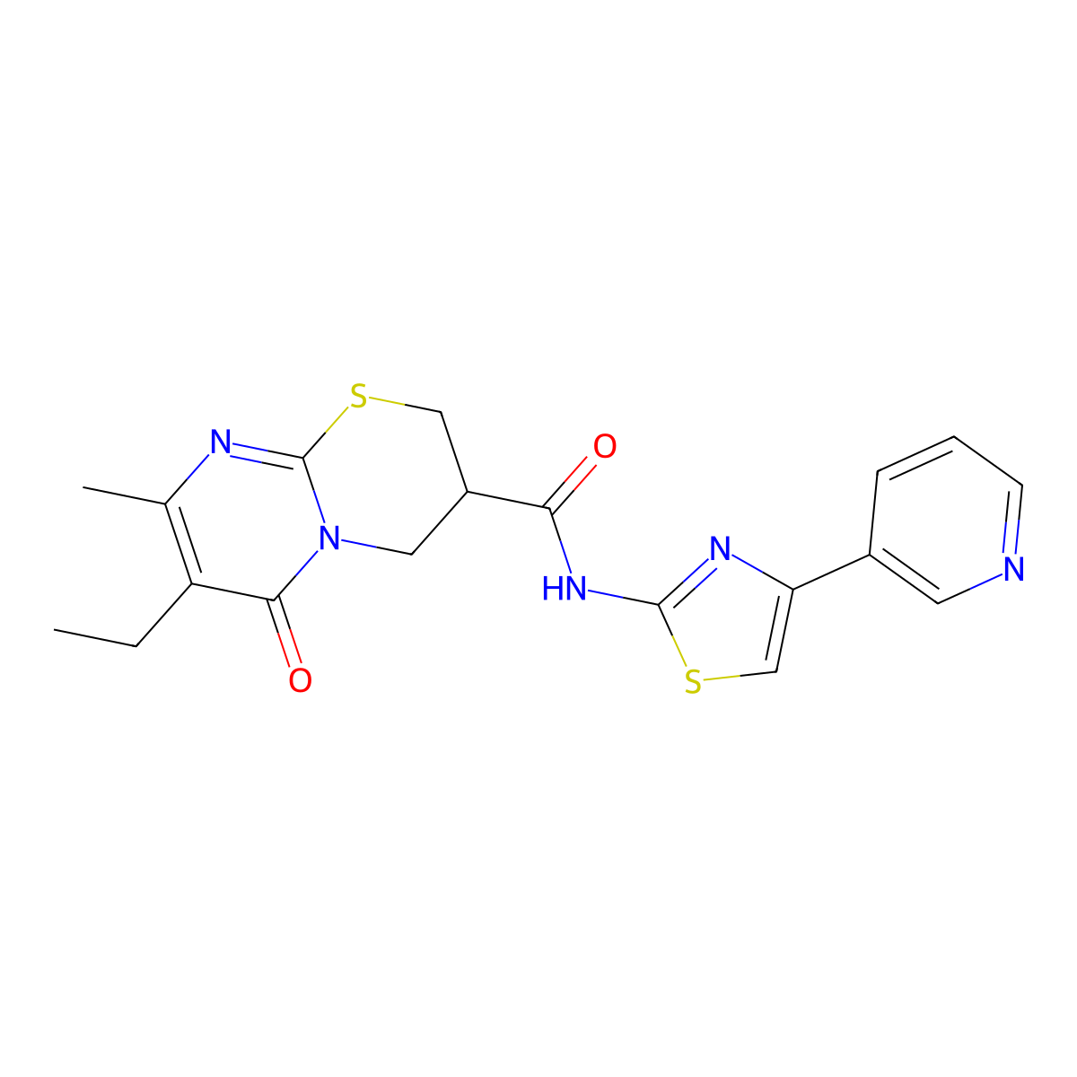 7-ethyl-8-methyl-6-oxo-N-(4-(pyridin-3-yl)thiazol-2-yl)-2,3,4,6-tetrahydropyrimido[2,1-b][1,3]thiazine-3-carboxamide molecular structure, CAS 1421495-20-6