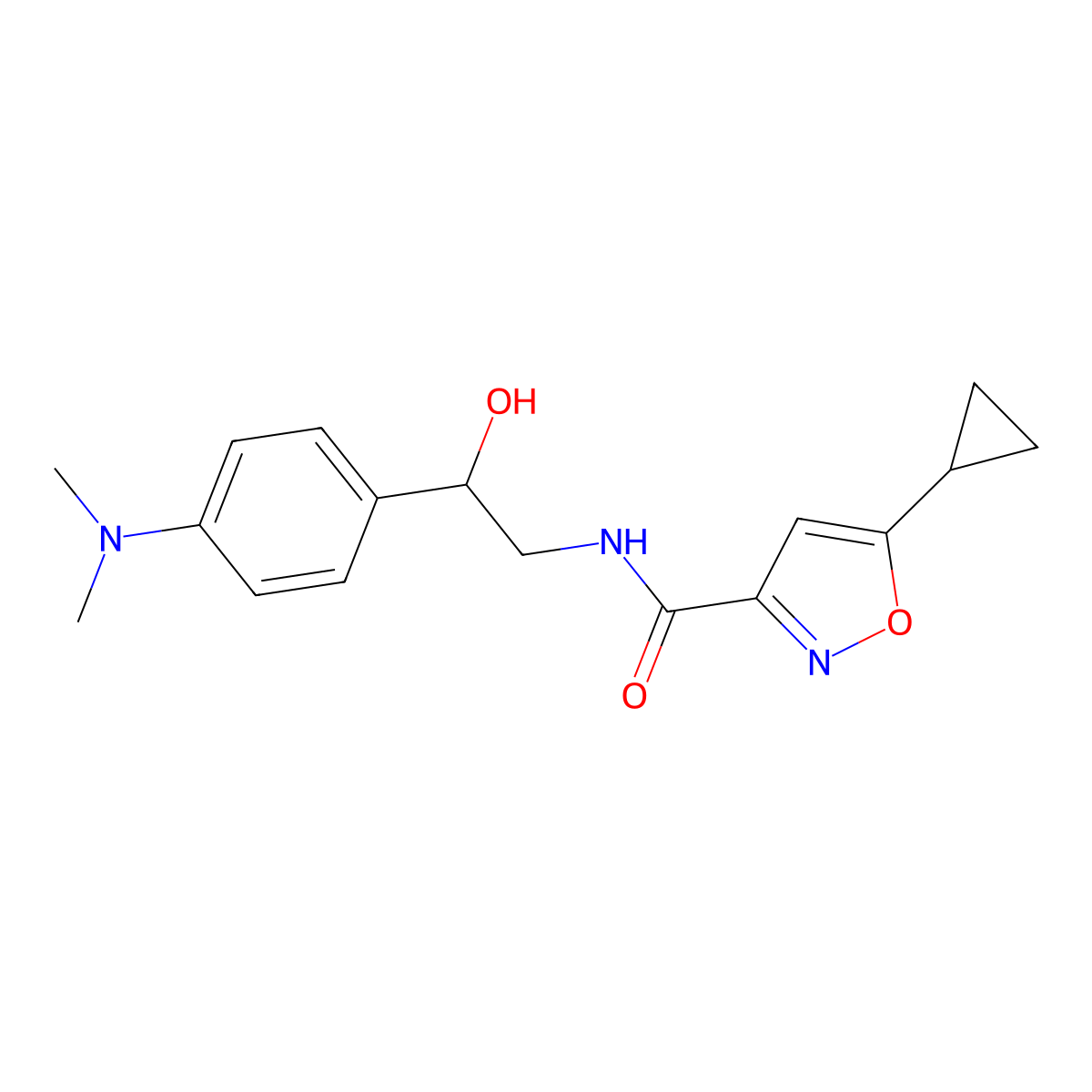 5-cyclopropyl-N-(2-(4-(dimethylamino)phenyl)-2-hydroxyethyl)isoxazole-3-carboxamide molecular structure, CAS 1421495-29-5