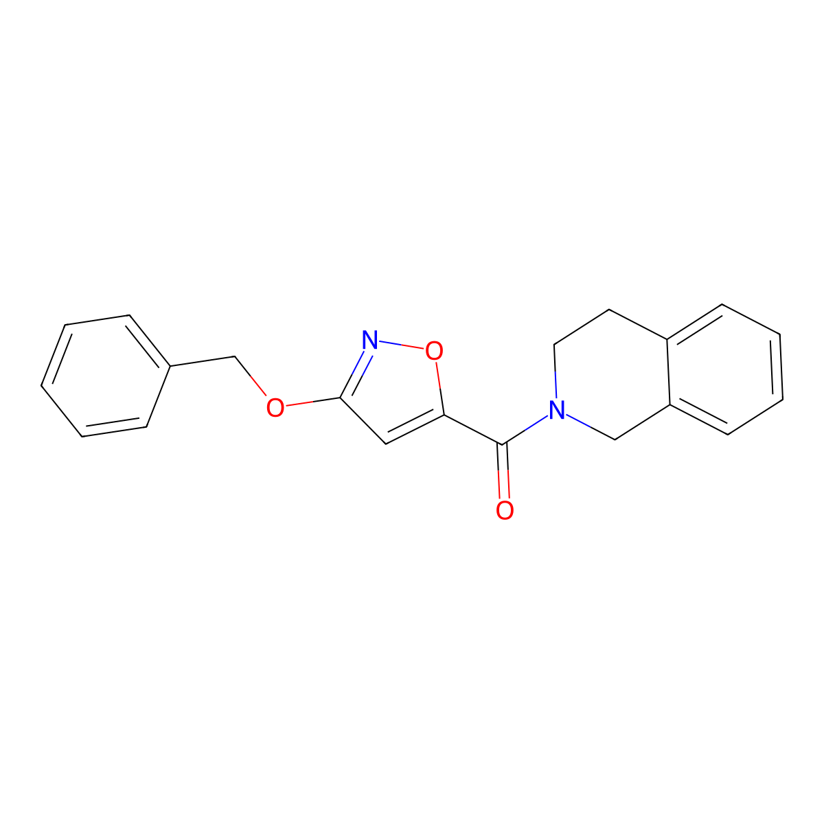 (3-(benzyloxy)isoxazol-5-yl)(3,4-dihydroisoquinolin-2(1H)-yl)methanone molecular structure, CAS 1421496-48-1