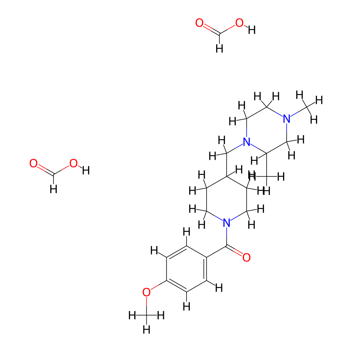 (4-((2,4-Dimethylpiperazin-1-yl)methyl)piperidin-1-yl)(4-methoxyphenyl)methanone diformate molecular structure, CAS 1421496-60-7