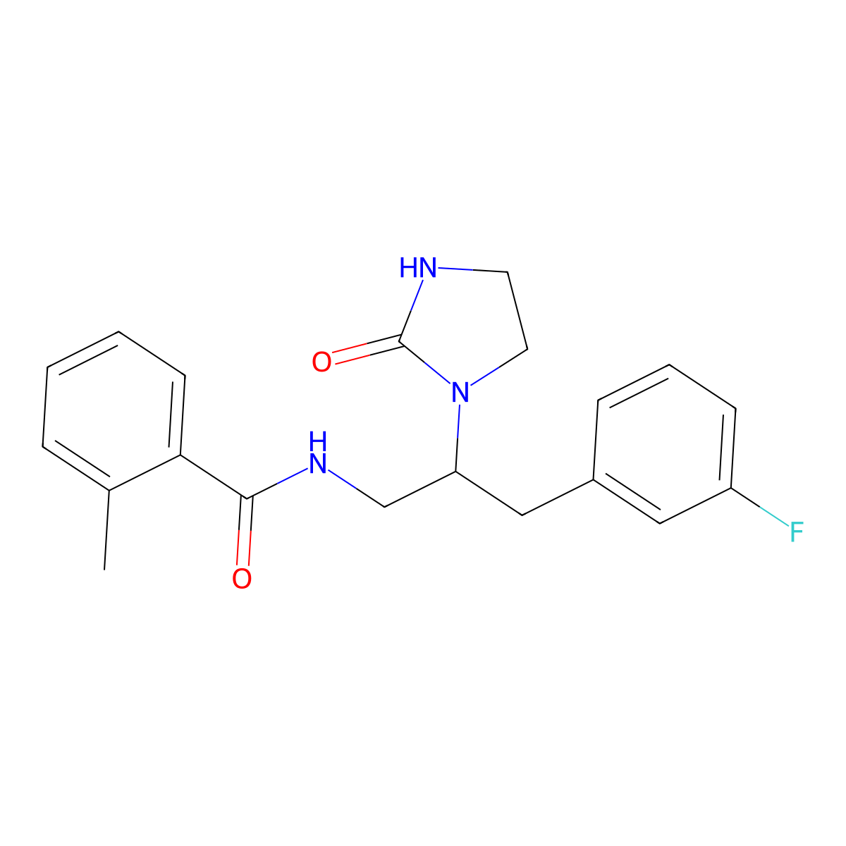 N-[3-(3-Fluorophenyl)-2-(2-oxoimidazolidin-1-YL)propyl]-2-methylbenzamide molecular structure, CAS 1421496-63-0