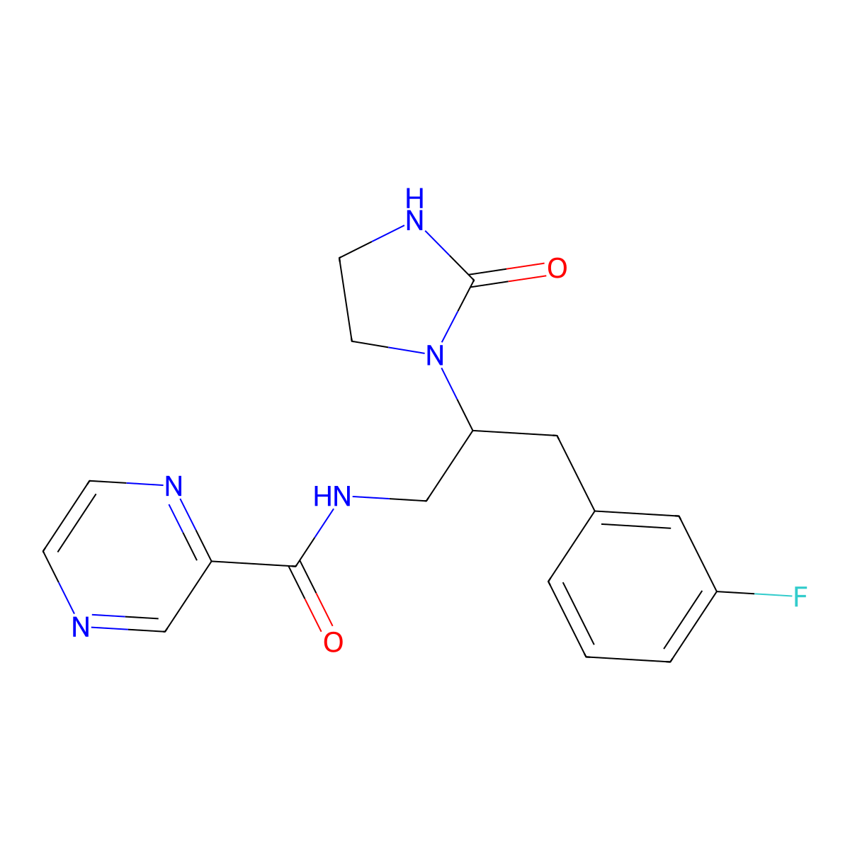 N-[3-(3-Fluorophenyl)-2-(2-oxoimidazolidin-1-YL)propyl]pyrazine-2-carboxamide molecular structure, CAS 1421496-67-4