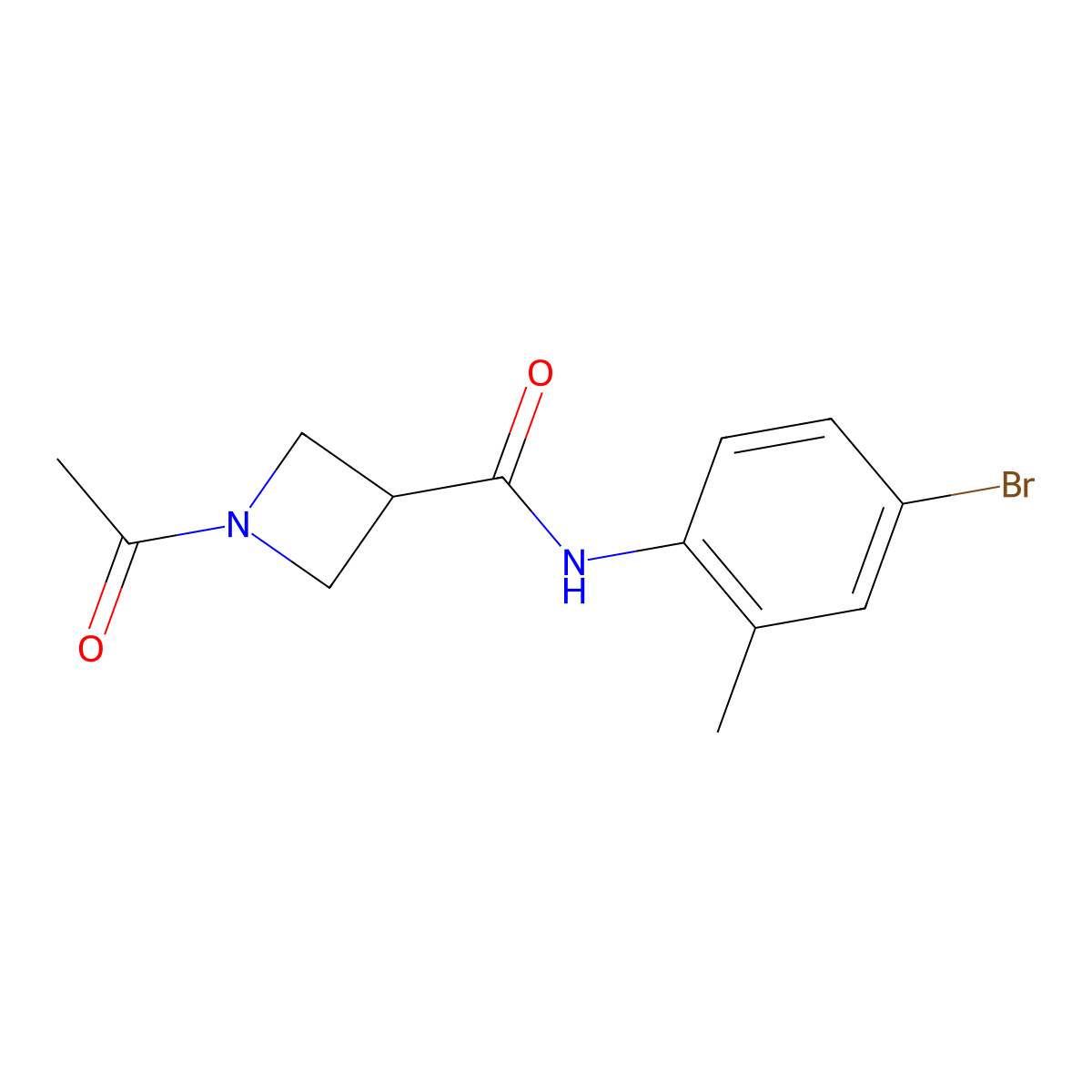 1-acetyl-N-(4-bromo-2-methylphenyl)azetidine-3-carboxamide molecular structure, CAS 1421496-68-5