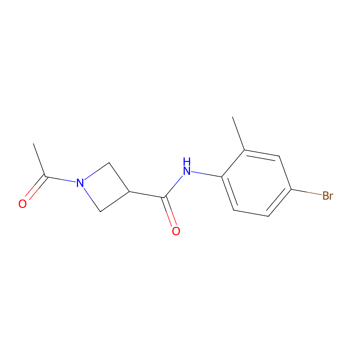 1-acetyl-N-(4-bromo-2-methylphenyl)azetidine-3-carboxamide molecular structure, CAS 1421496-68-5
