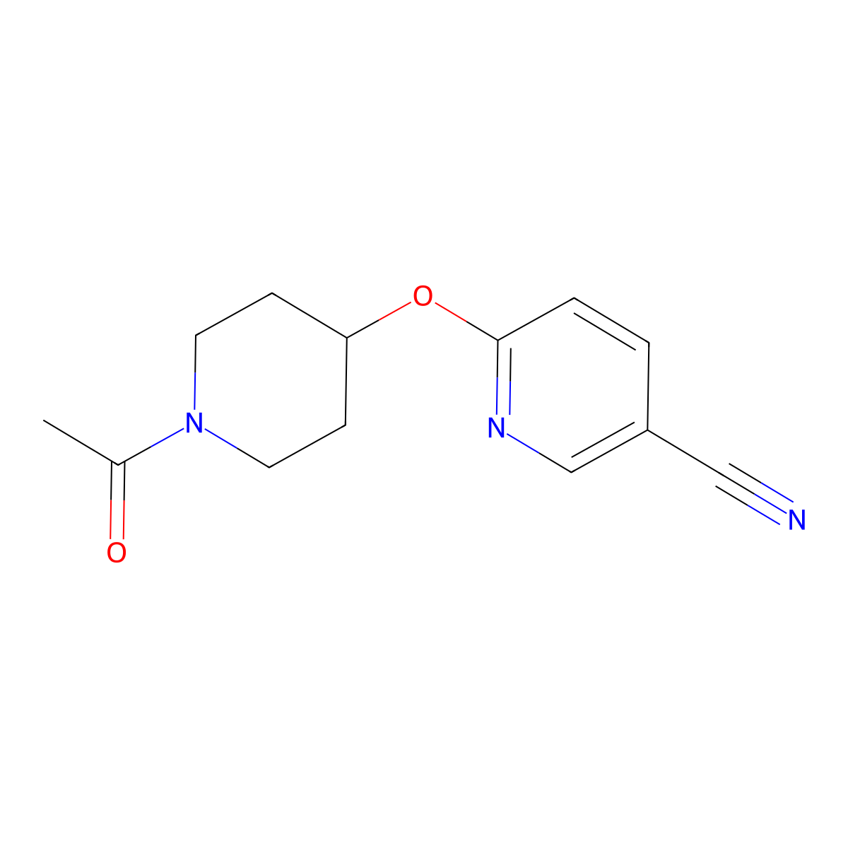 6-((1-Acetylpiperidin-4-yl)oxy)nicotinonitrile molecular structure, CAS 1421496-73-2