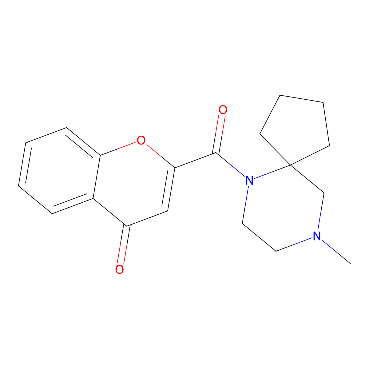 2-(9-methyl-6,9-diazaspiro[4.5]decane-6-carbonyl)-4H-chromen-4-one molecular structure, CAS 1421496-78-7