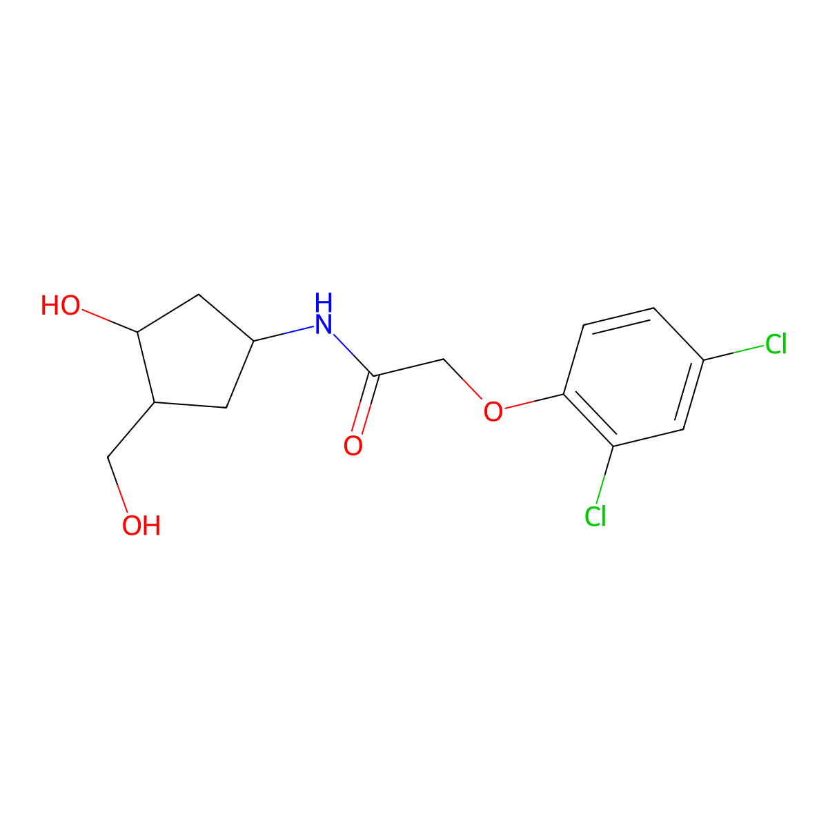 2-(2,4-Dichlorophenoxy)-N-[3-hydroxy-4-(hydroxymethyl)cyclopentyl]acetamide molecular structure, CAS 1421496-81-2