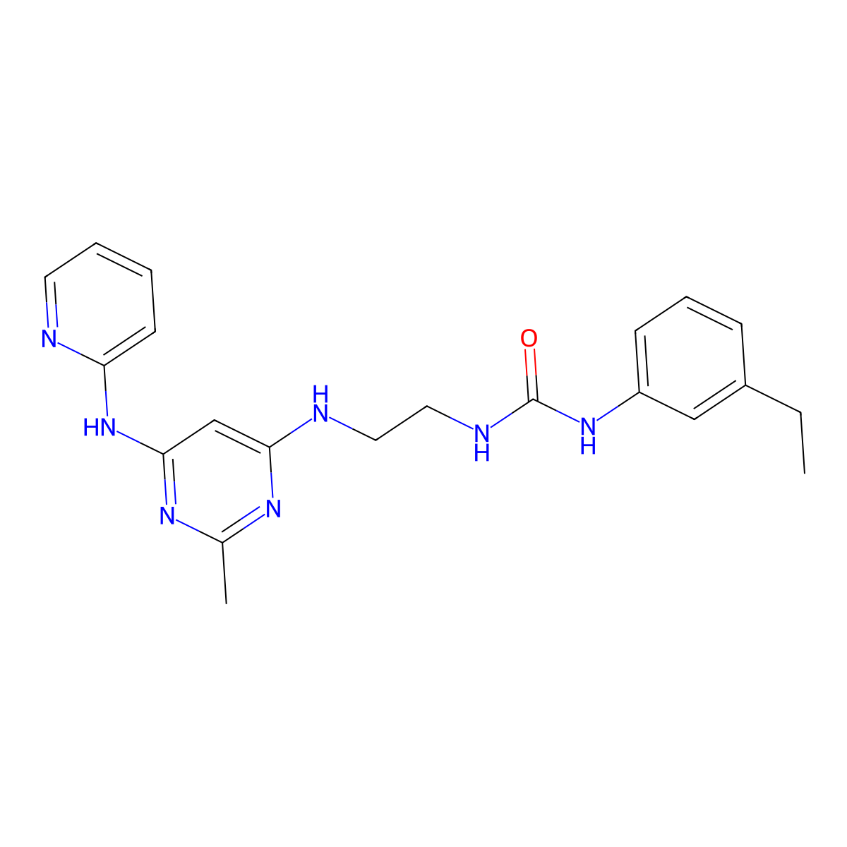 1-(3-Ethylphenyl)-3-(2-((2-methyl-6-(pyridin-2-ylamino)pyrimidin-4-yl)amino)ethyl)urea molecular structure, CAS 1421496-88-9