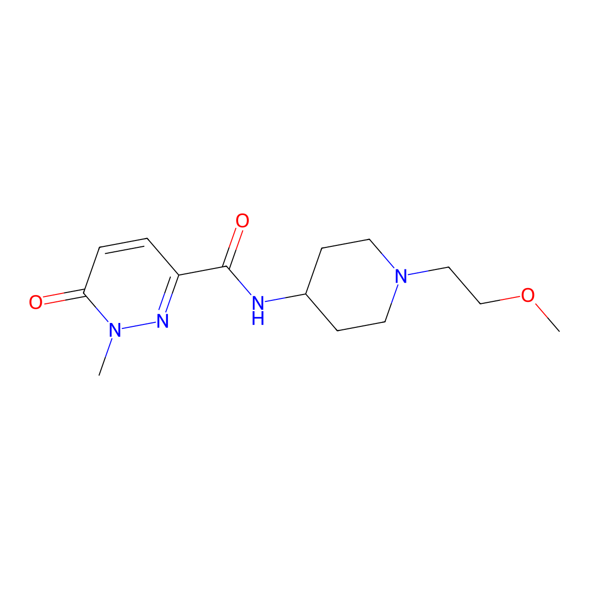 N-[1-(2-methoxyethyl)piperidin-4-yl]-1-methyl-6-oxo-1,6-dihydropyridazine-3-carboxamide molecular structure, CAS 1421496-91-4