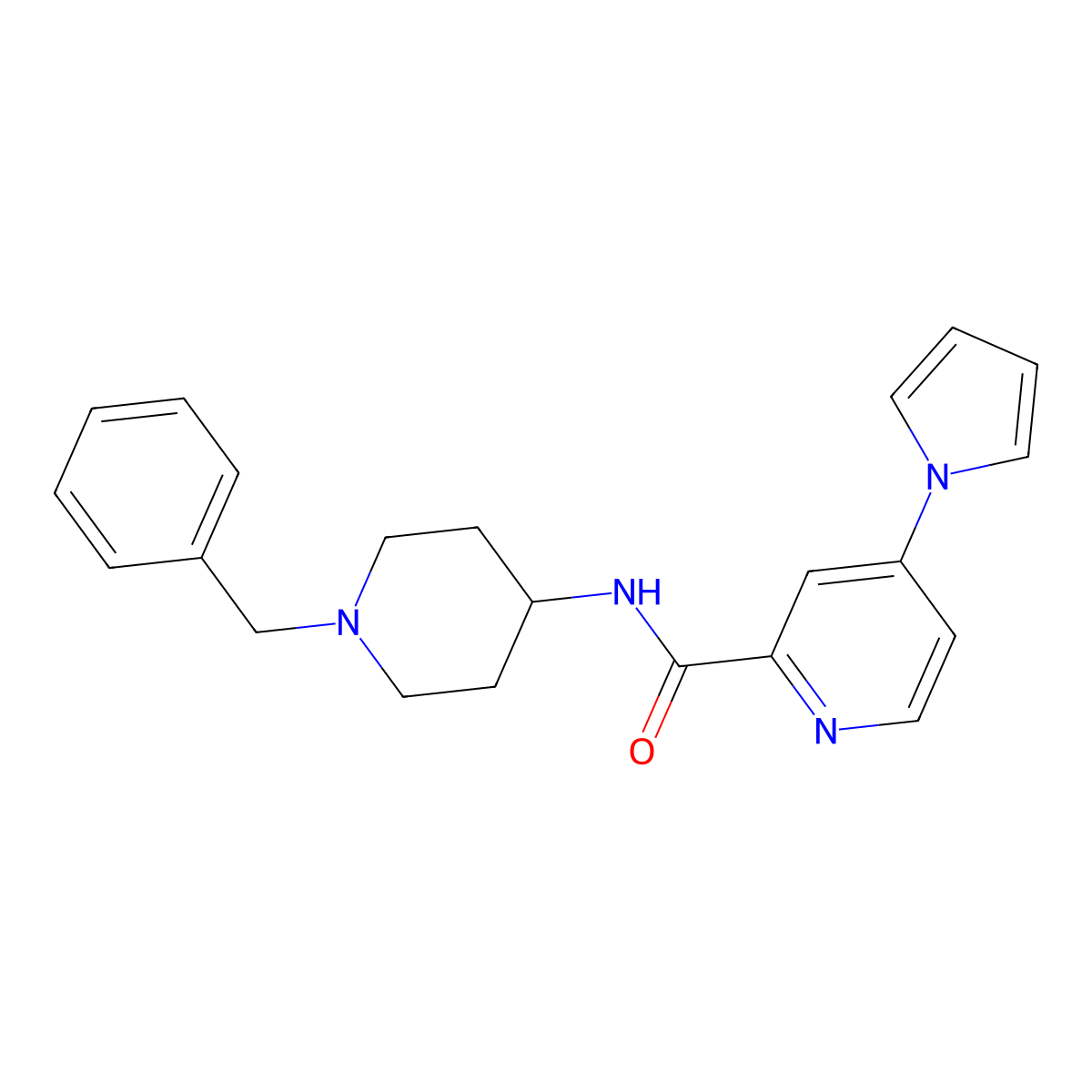 N-(1-benzylpiperidin-4-yl)-4-(1H-pyrrol-1-yl)picolinamide molecular structure, CAS 1421496-96-9