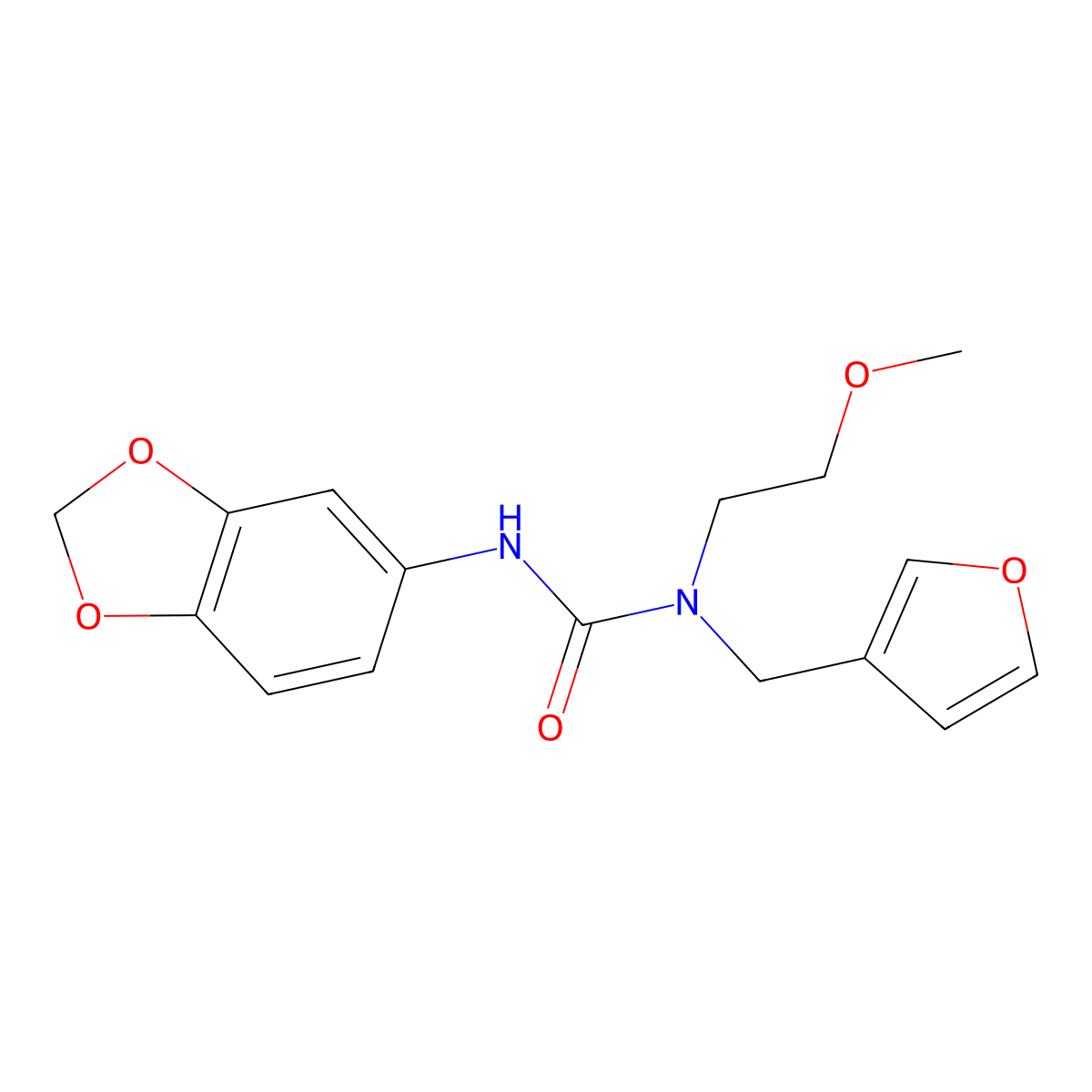 3-(Benzo[d][1,3]dioxol-5-yl)-1-(furan-3-ylmethyl)-1-(2-methoxyethyl)urea molecular structure, CAS 1421497-00-8