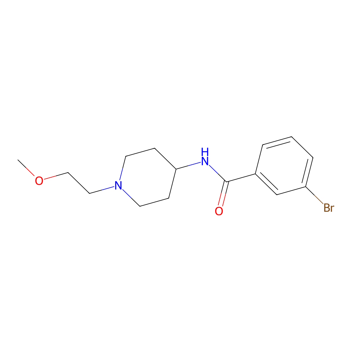 3-Bromo-N-[1-(2-methoxyethyl)piperidin-4-YL]benzamide molecular structure, CAS 1421497-03-1