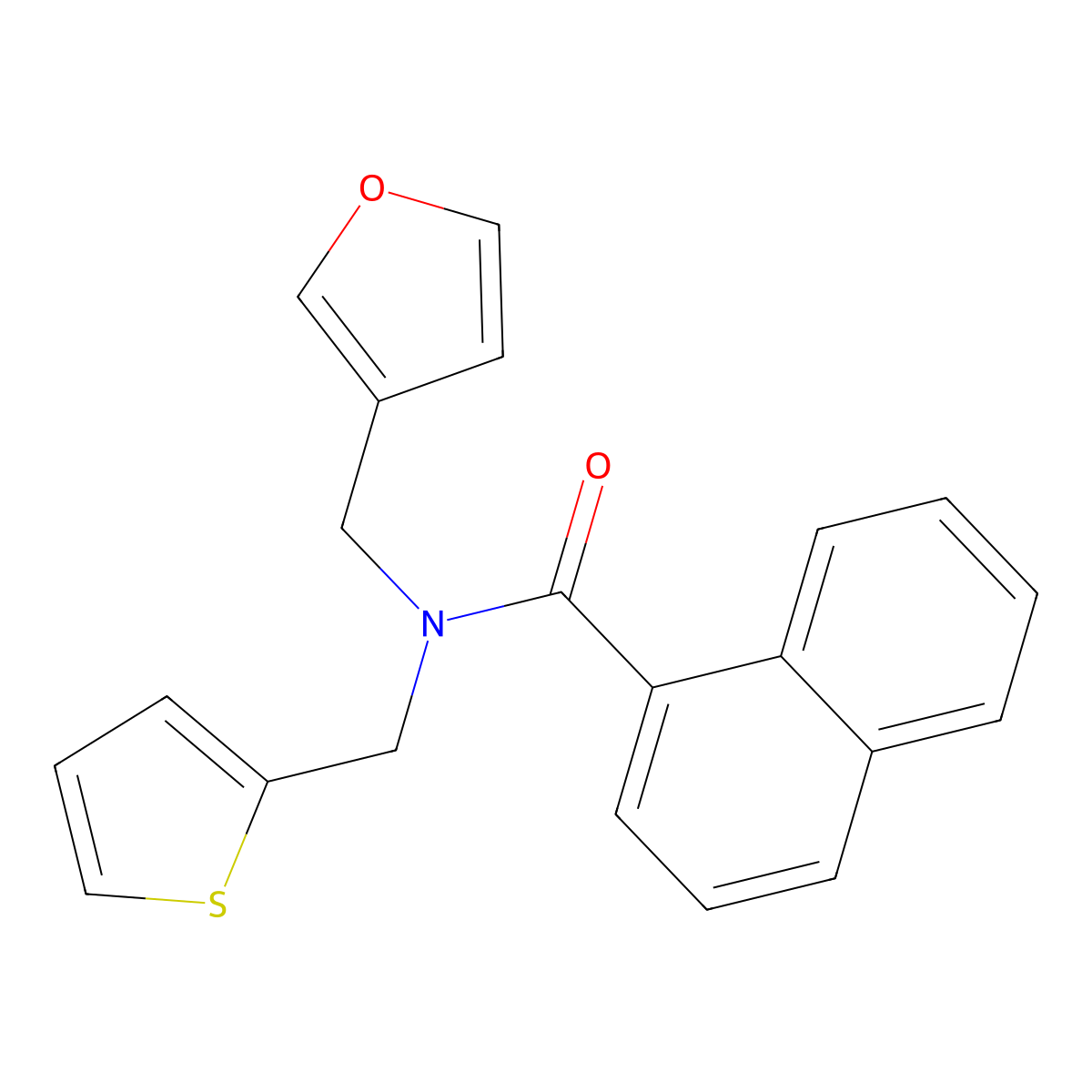 N-(furan-3-ylmethyl)-N-(thiophen-2-ylmethyl)-1-naphthamide molecular structure, CAS 1421497-12-2