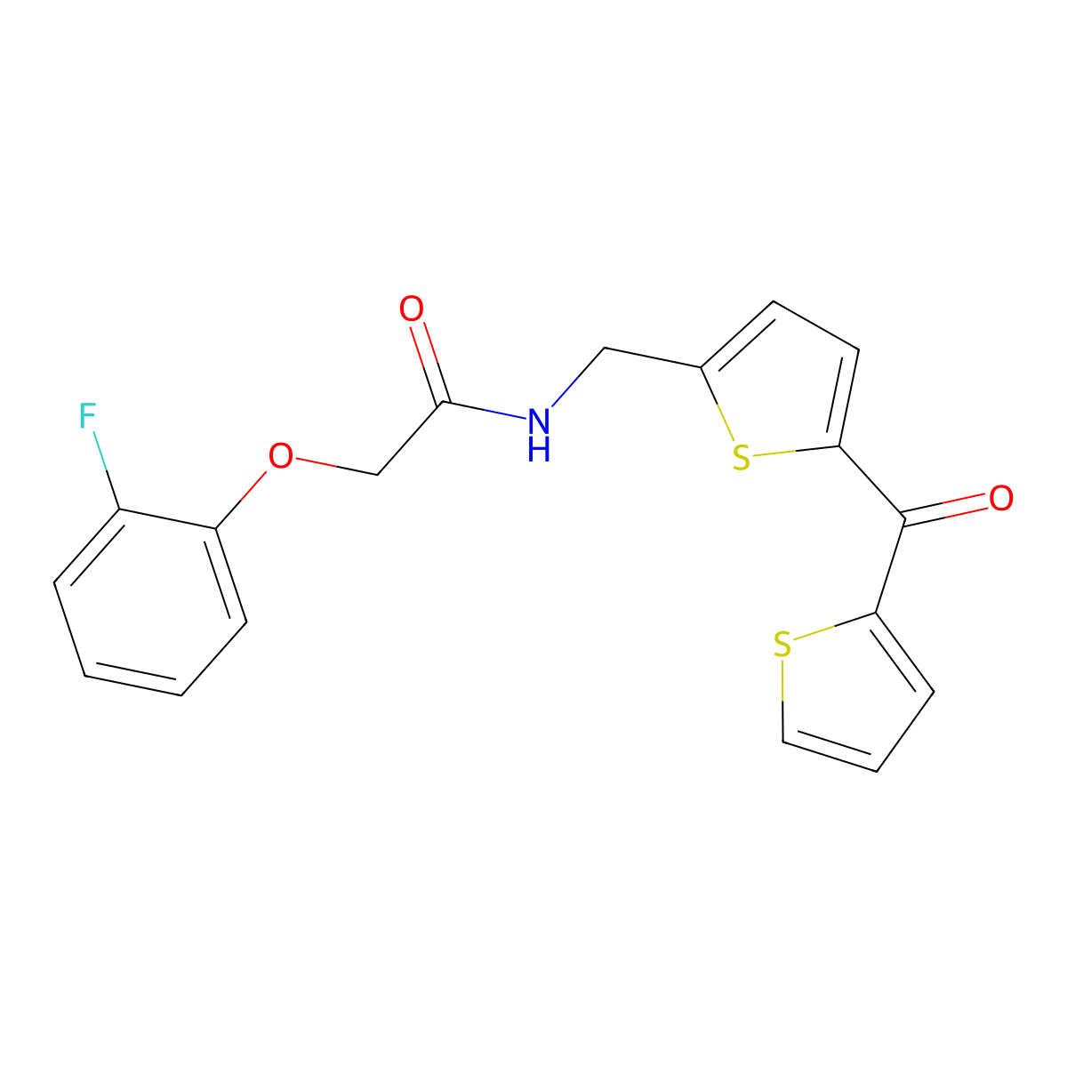 2-(2-Fluorophenoxy)-N-{[5-(thiophene-2-carbonyl)thiophen-2-YL]methyl}acetamide molecular structure, CAS 1421497-13-3