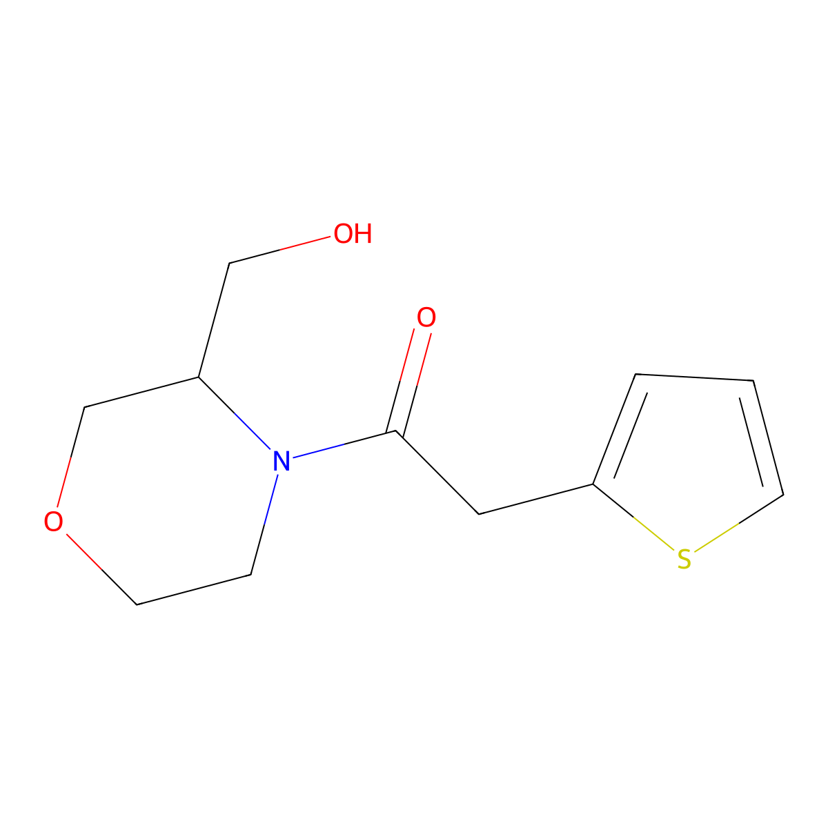 1-[3-(Hydroxymethyl)morpholin-4-yl]-2-(thiophen-2-yl)ethan-1-one molecular structure, CAS 1421497-15-5