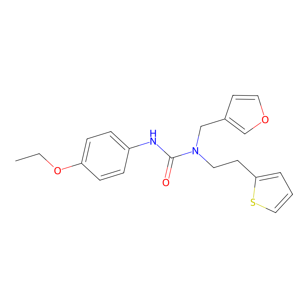 3-(4-Ethoxyphenyl)-1-(furan-3-ylmethyl)-1-(2-(thiophen-2-yl)ethyl)urea molecular structure, CAS 1421497-17-7