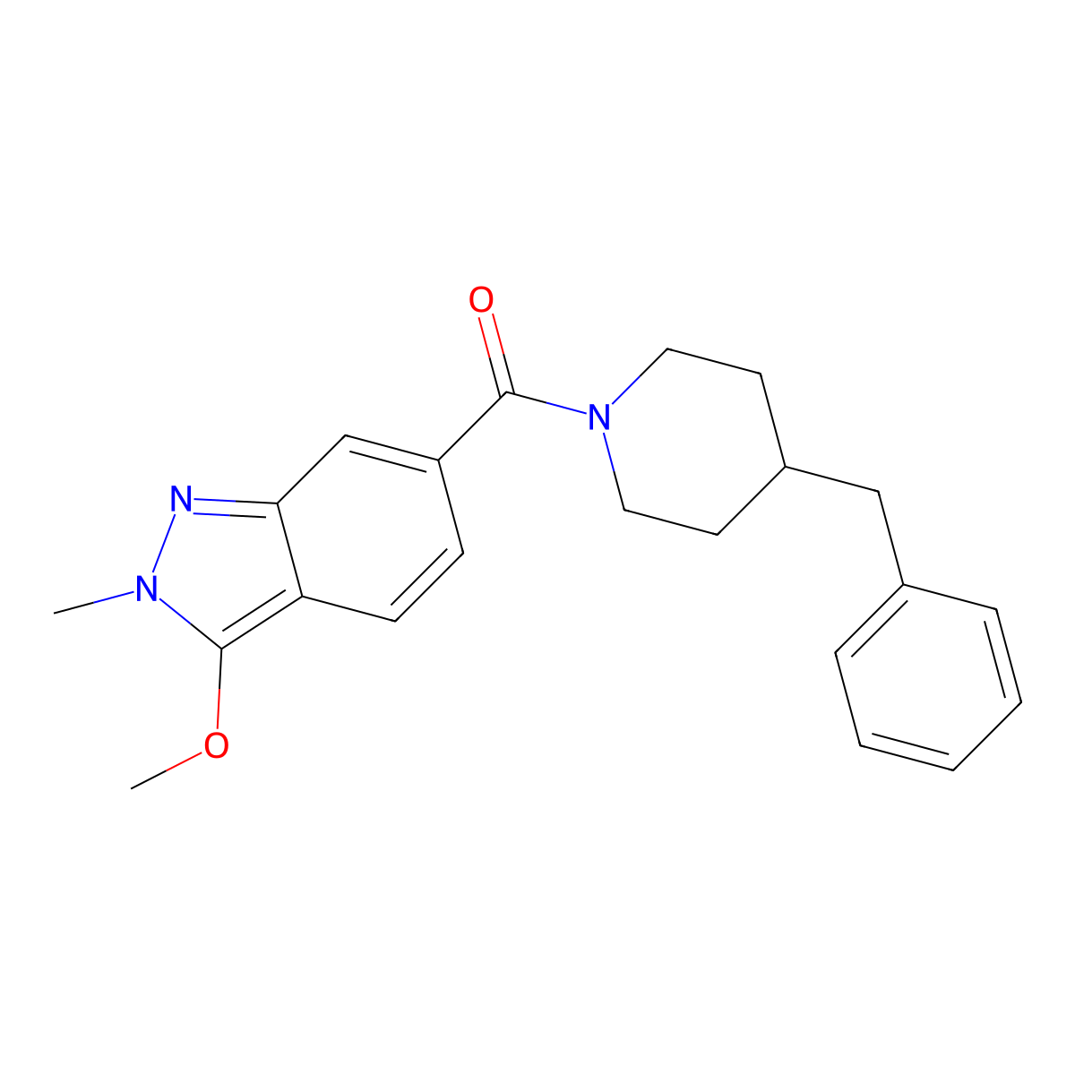 (4-benzylpiperidin-1-yl)(3-methoxy-2-methyl-2H-indazol-6-yl)methanone molecular structure, CAS 1421497-19-9