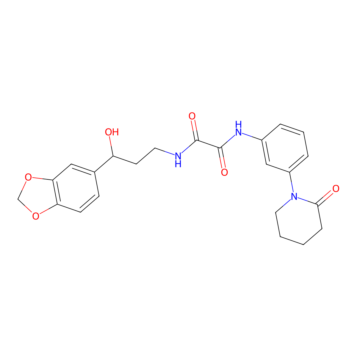 N1-(3-(benzo[d][1,3]dioxol-5-yl)-3-hydroxypropyl)-N2-(3-(2-oxopiperidin-1-yl)phenyl)oxalamide molecular structure, CAS 1421497-51-9