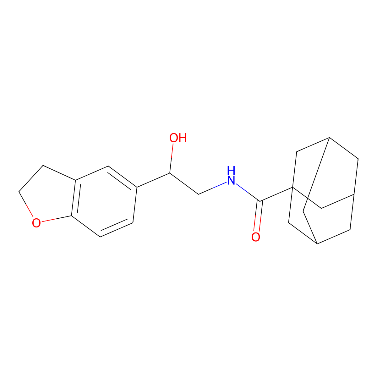 N-[2-(2,3-dihydro-1-benzofuran-5-yl)-2-hydroxyethyl]adamantane-1-carboxamide molecular structure, CAS 1421497-57-5