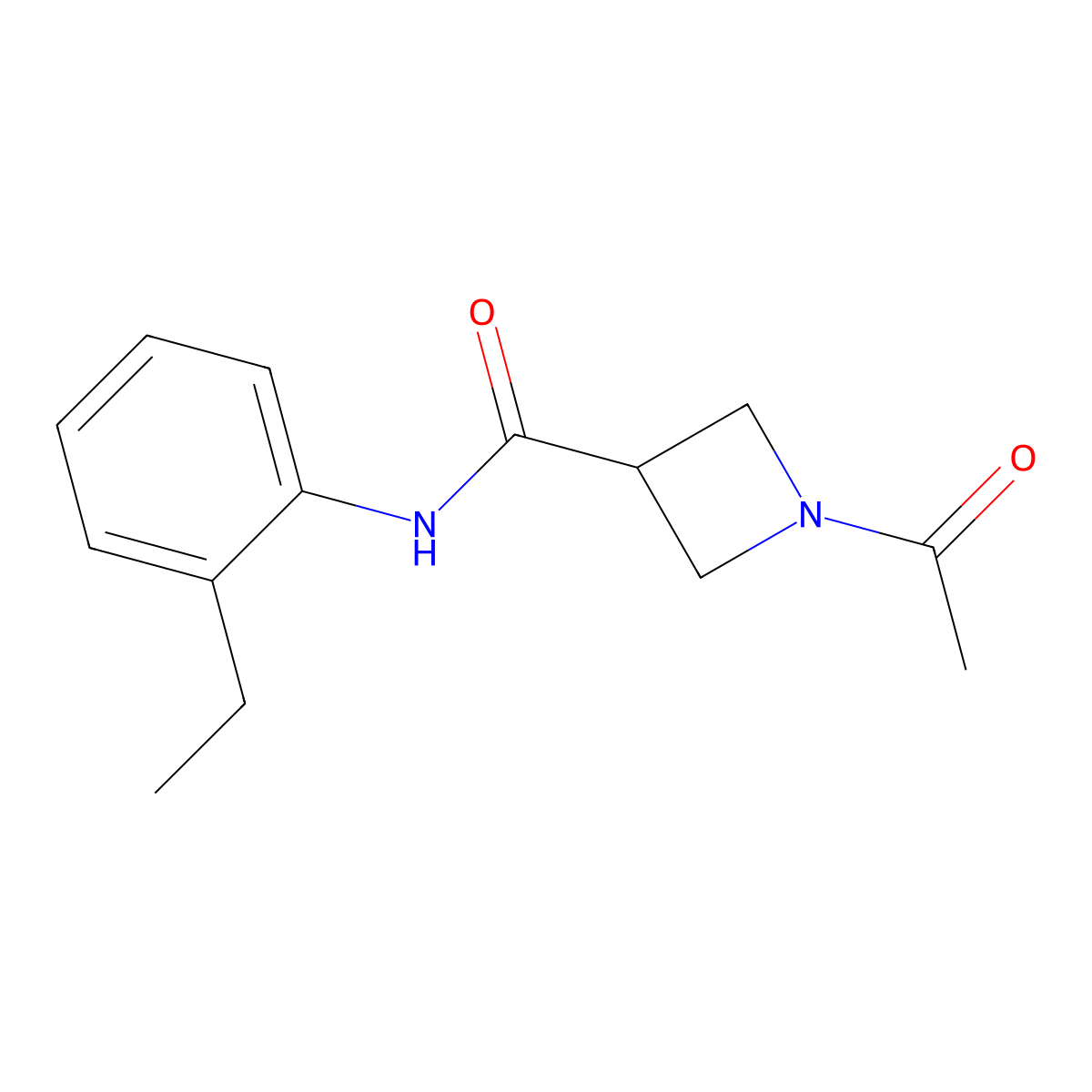 1-acetyl-N-(2-ethylphenyl)azetidine-3-carboxamide molecular structure, CAS 1421497-62-2