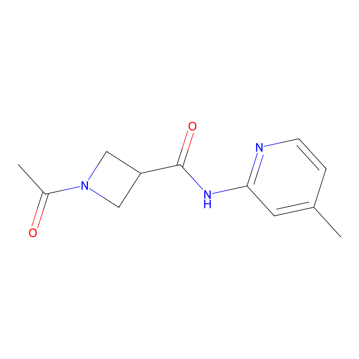1-acetyl-N-(4-methylpyridin-2-yl)azetidine-3-carboxamide molecular structure, CAS 1421497-68-8