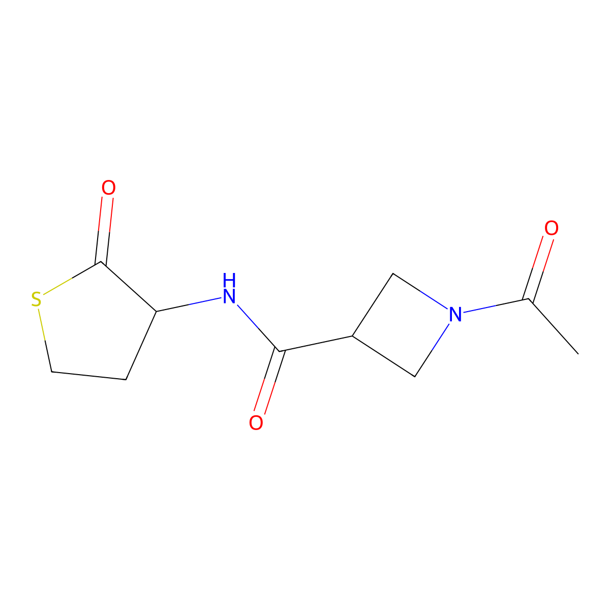 1-Acetyl-N-(2-oxothiolan-3-YL)azetidine-3-carboxamide molecular structure, CAS 1421497-72-4